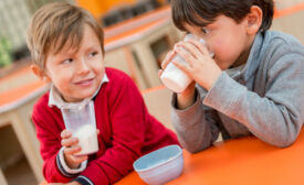 boys drinking milk