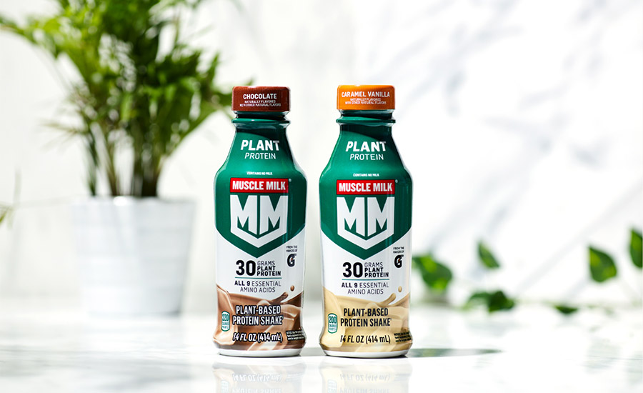New plant-based protein shakes from Muscle Milk are powered by 30 grams of protein per serving and comes in two creamy flavors: Chocolate and Caramel Vanilla.