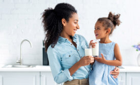 mother and child drinking milk