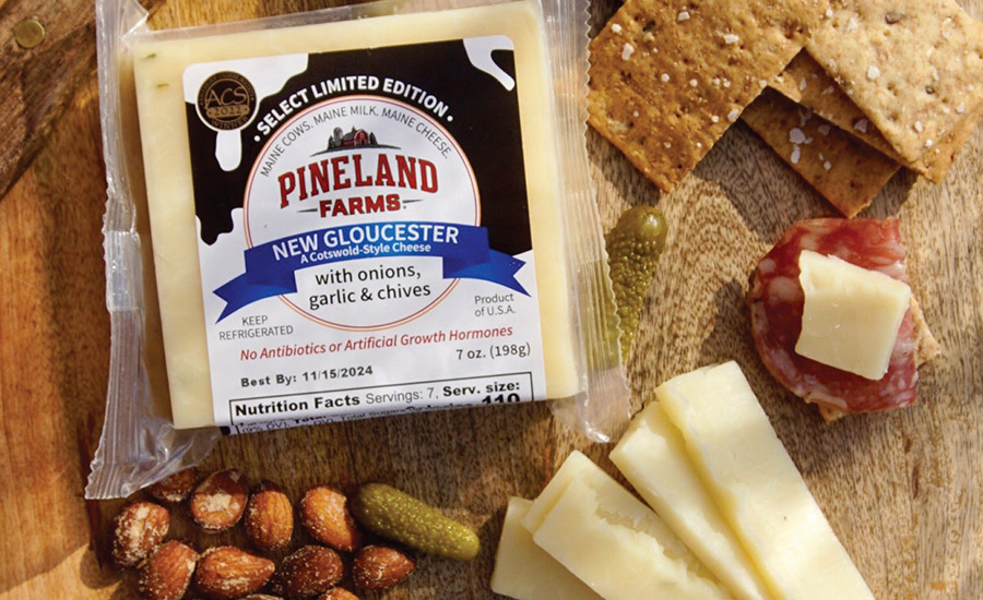 Spicy flavors are trending in cheese products. Pineland Farms in Bangor, Me., unveiled two new varietals: Southwest Cheddar and New Gloucester.