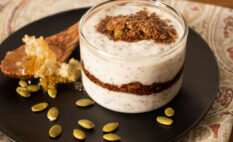 Yogurt with pumpkin spice and seed